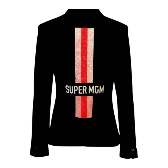 HIPCHIK COUTURE Supermom Blazer Black & Red Stripes Size 2 Rare - Picture 1 of 8